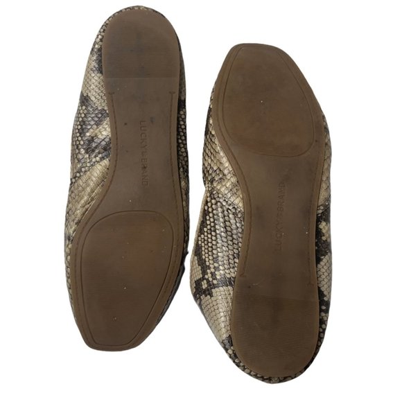 Lucky Brand Ameena Flats Womens Leather Snake Print Slip On Shoes Size 8.5 M - Picture 8 of 11